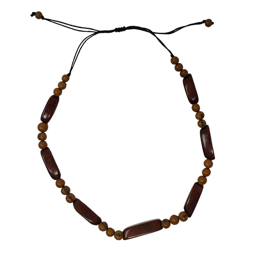 Collana semplice in tagua e acai