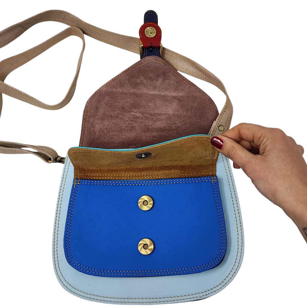 Borsa Mila azzurro in pelle riciclata