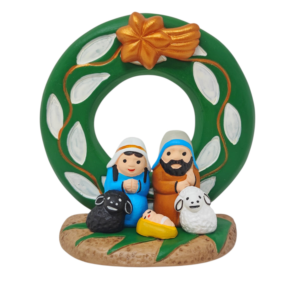 Presepe ghirlanda verde