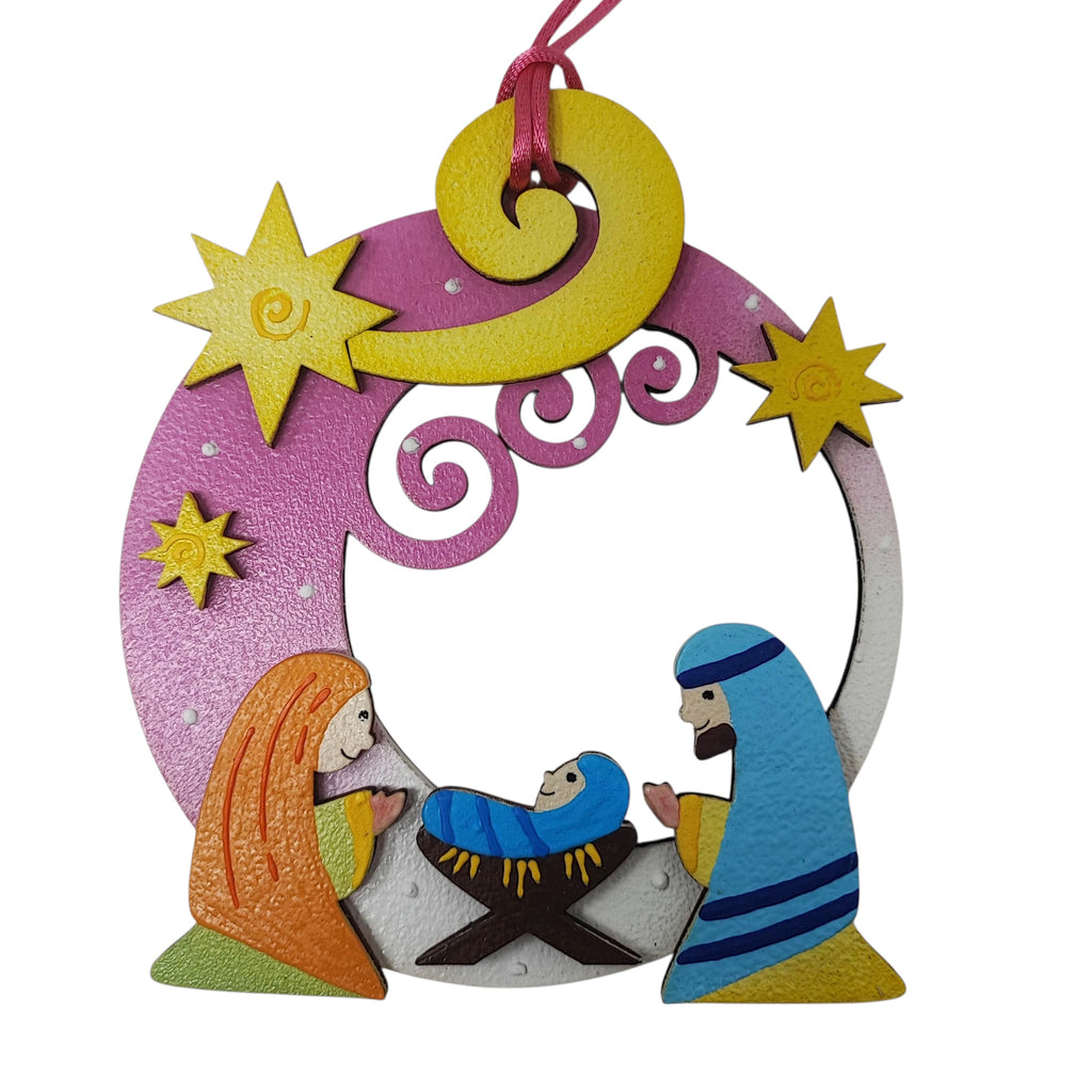 Presepe legno da appendere