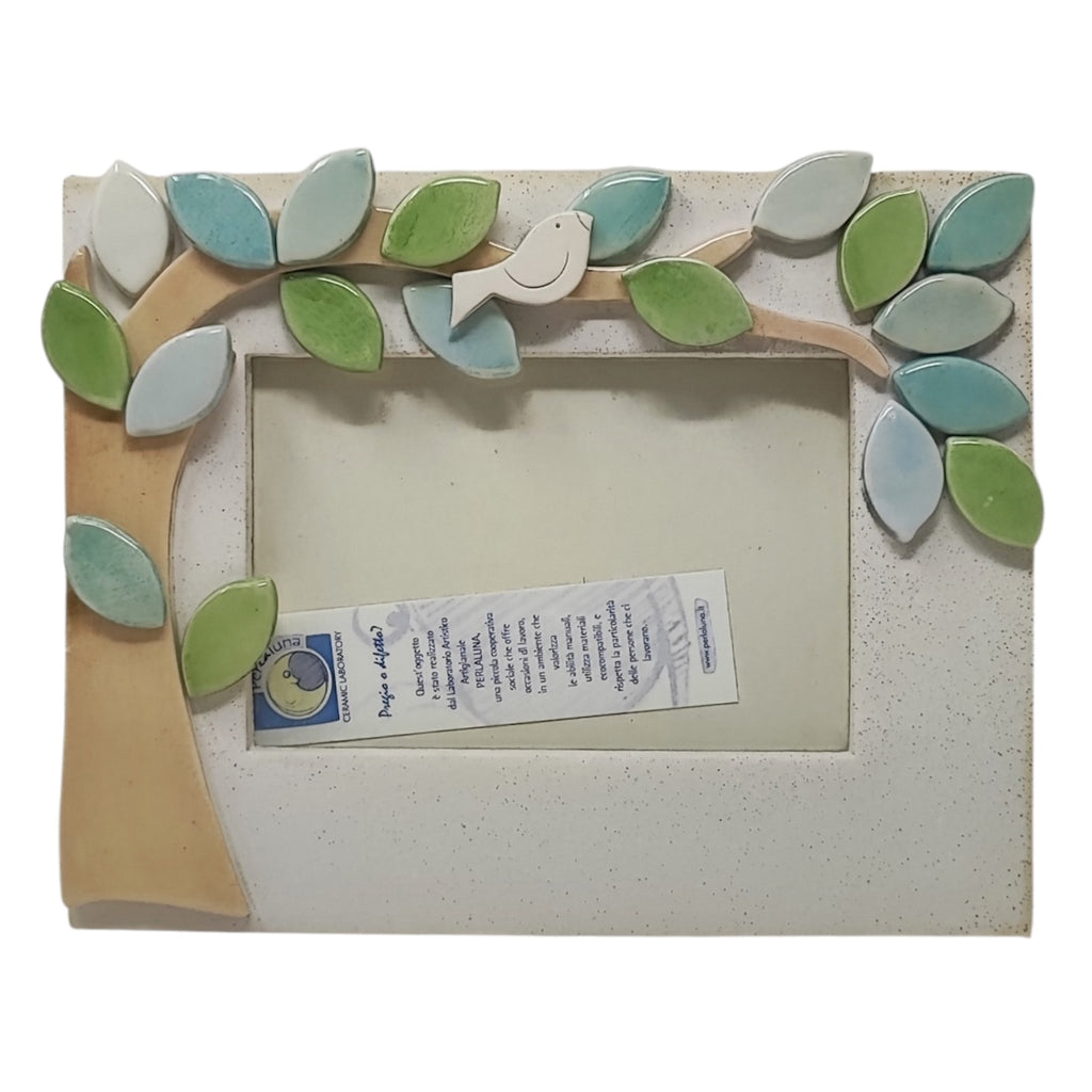 Cornice uccellino ceramica